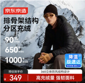 京东京造羽绒服男款（349积分）
